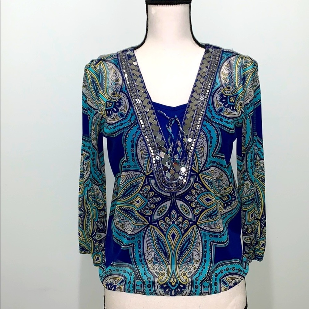 INC International Concepts Women's Beaded Mesh PS